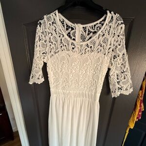 Elegant White Lace Dress